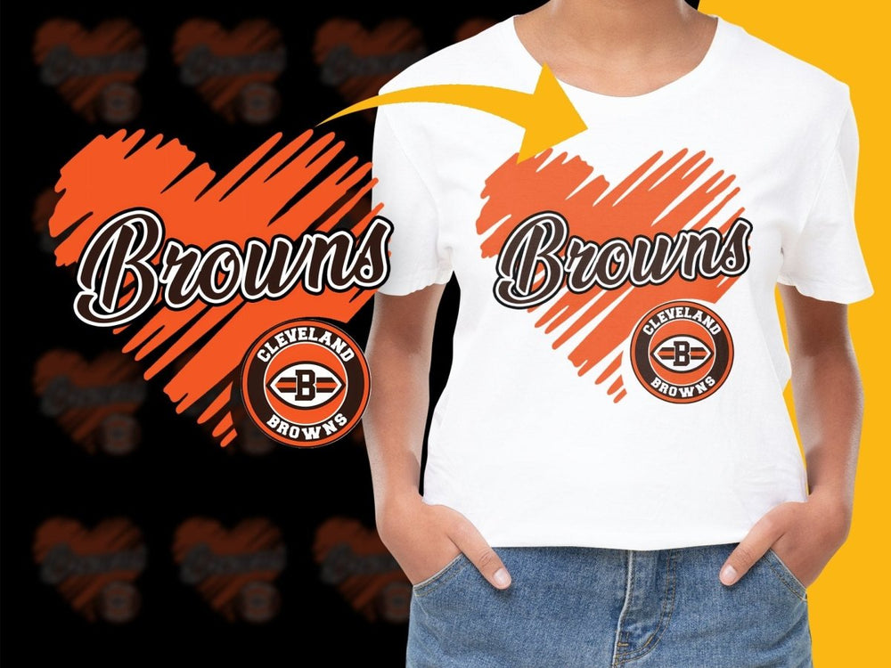 Cleveland Browns Heart Design PNG File - Teepew