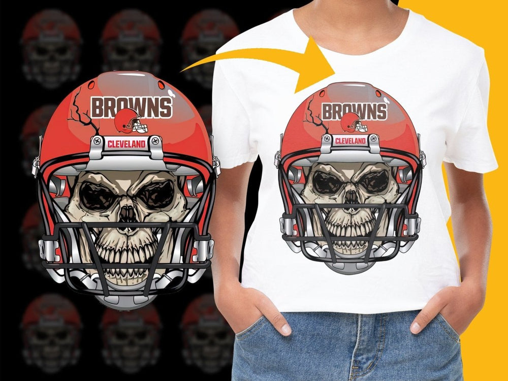 Cleveland Browns Skull Design Graphic on PNG File - Teepew