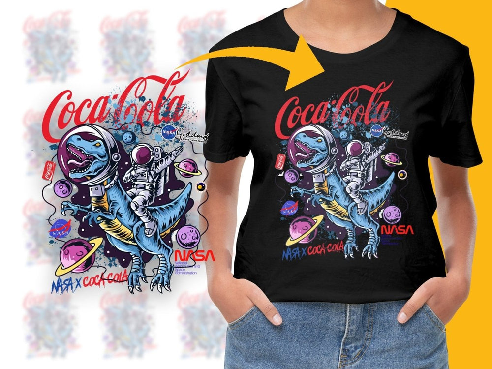 Coca - Cola NASA Collaboration Astronaut Dinosaur PNG File - Teepew
