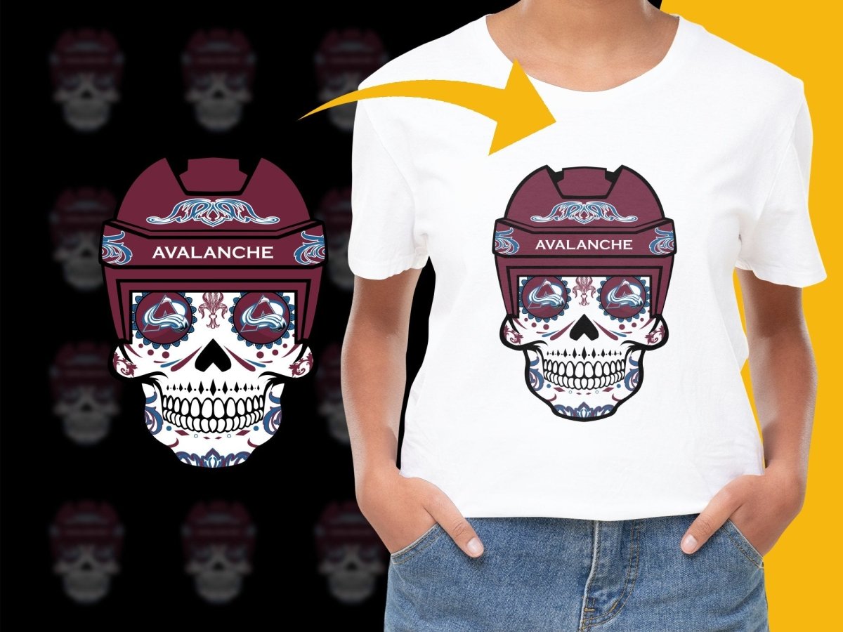 Colorado Avalanche Sugar Skull Themed PNG File - Teepew