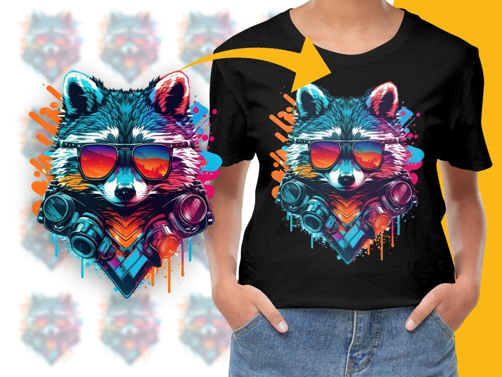 Colorful Artistic Husky with Sunglasses PNG File - Teepew