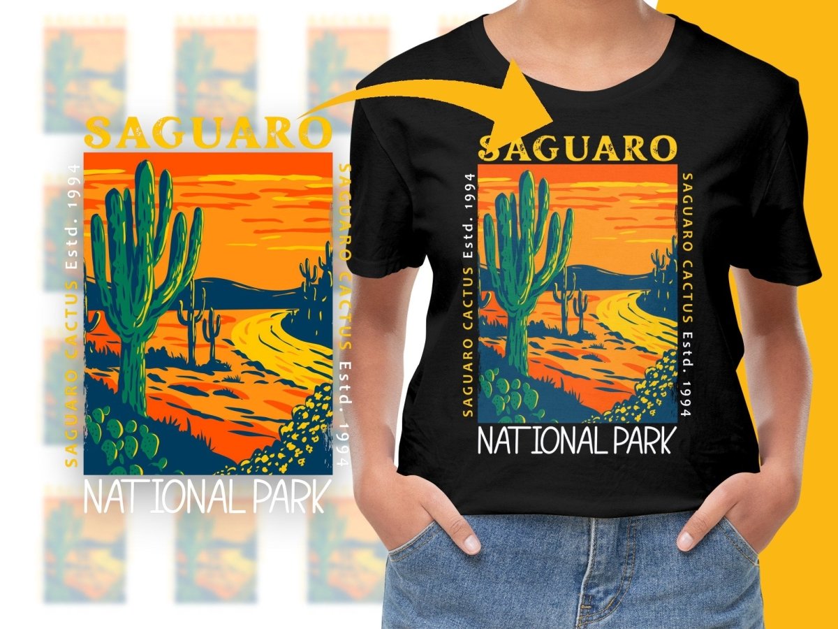 Colorful Desert Landscape Saguaro National Park PNG File - Teepew