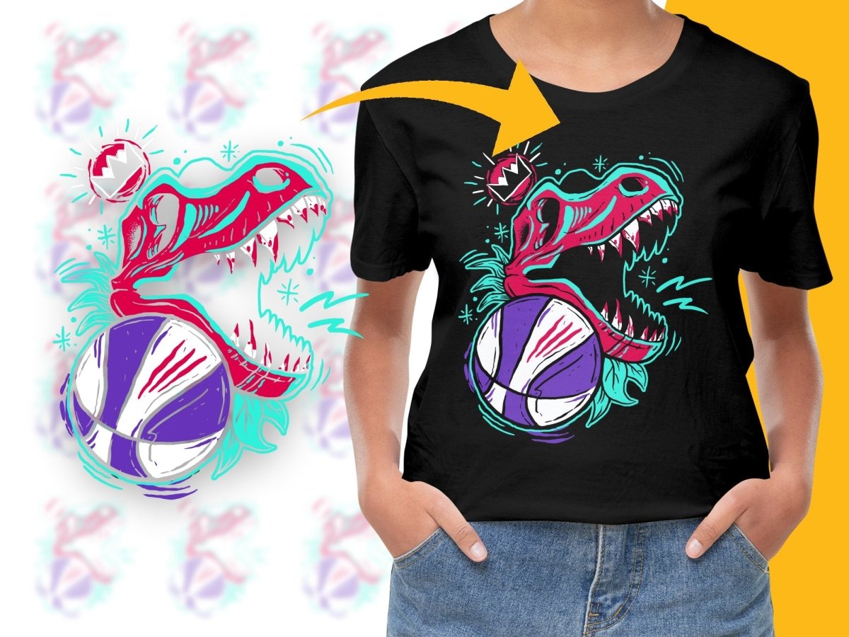 Colorful Dinosaur Illustration Art Design PNG File - Teepew