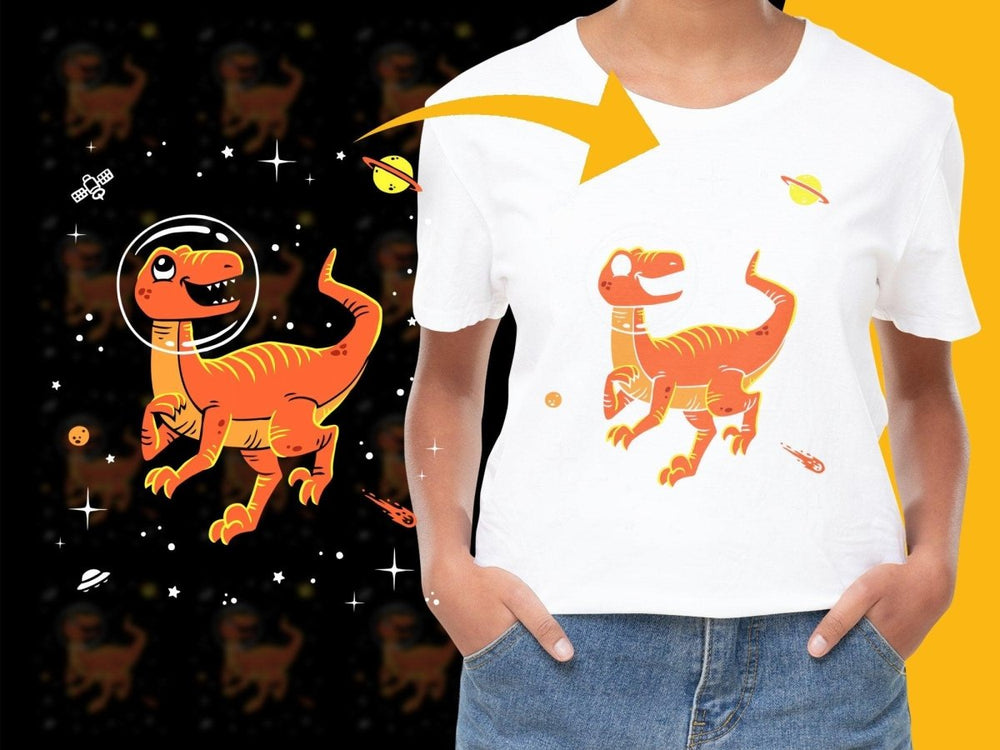 Colorful Dinosaur in Space Unisex Graphic PNG File - Teepew