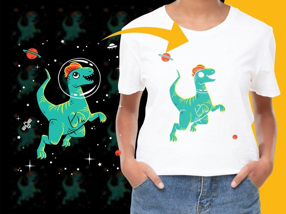 Colorful Dinosaur Space Adventure Graphic PNG File - Teepew