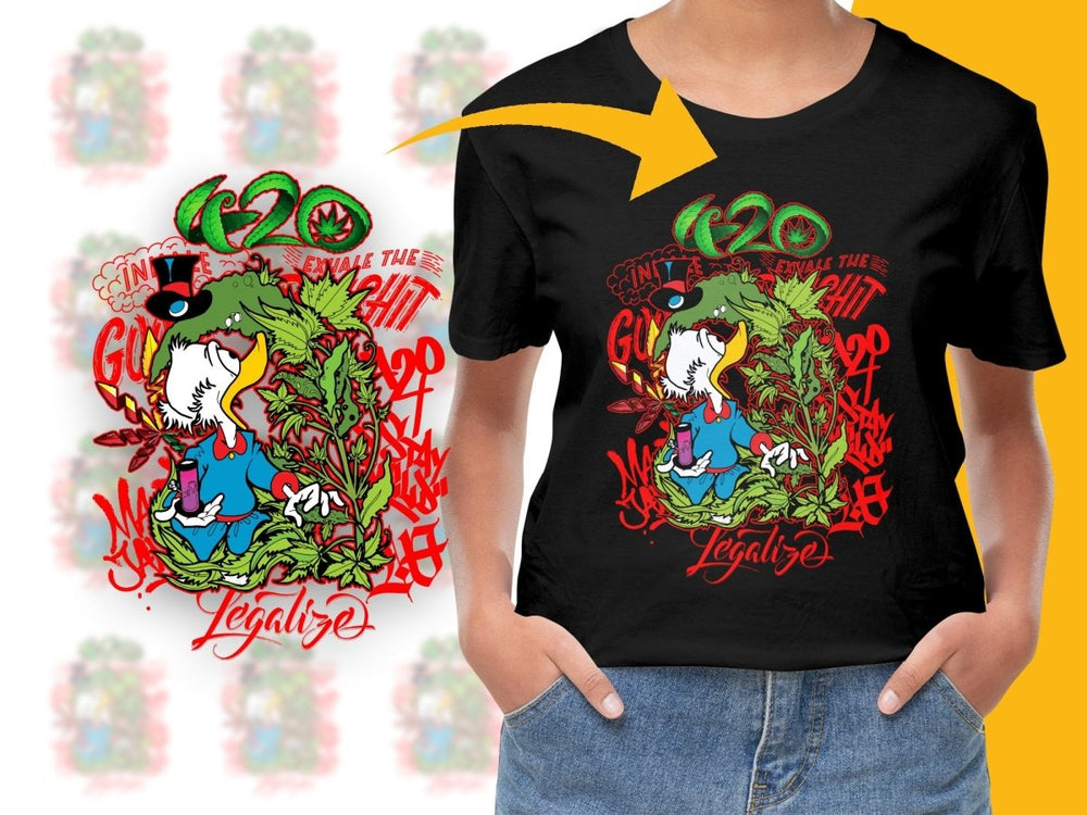 Colorful Donald Duck Legalize Themed Graphic PNG File - Teepew