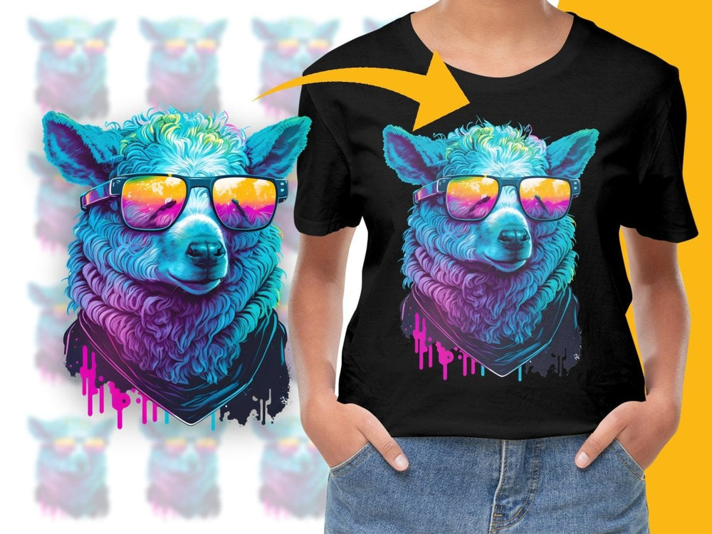 Colorful Pop Art Illustration of Hipster Alpaca PNG File - Teepew