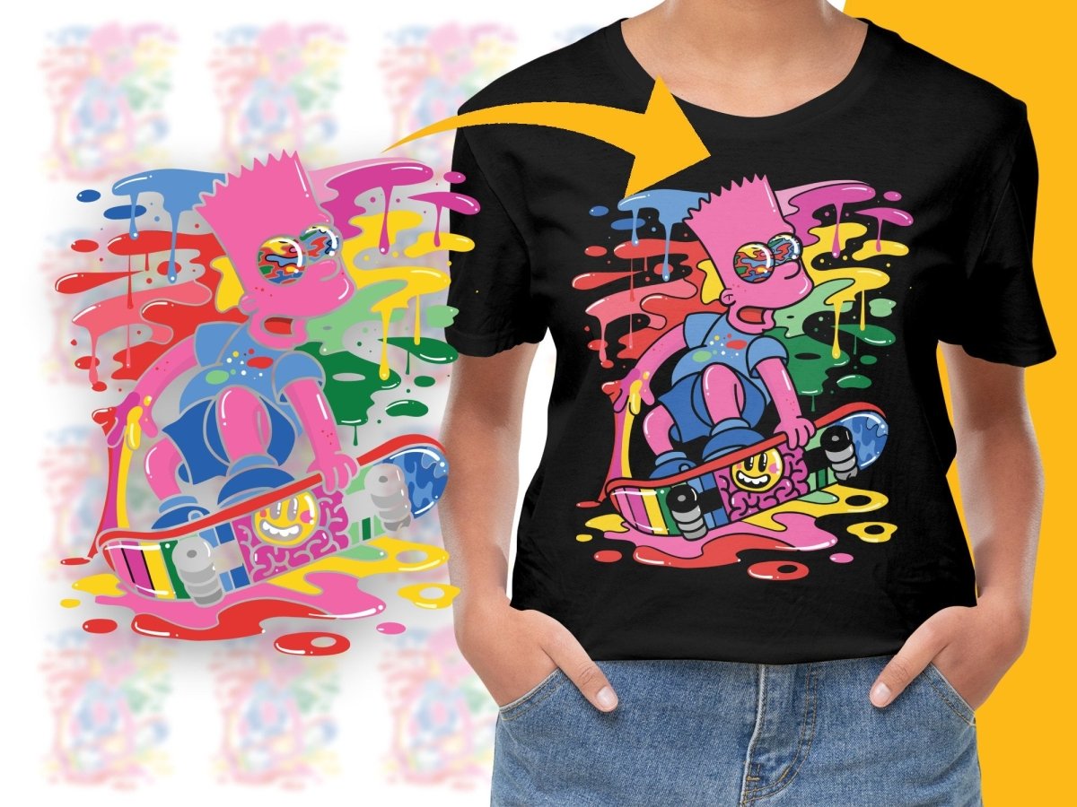 Colorful Skater Cartoon Design Graffiti Style PNG File - Teepew