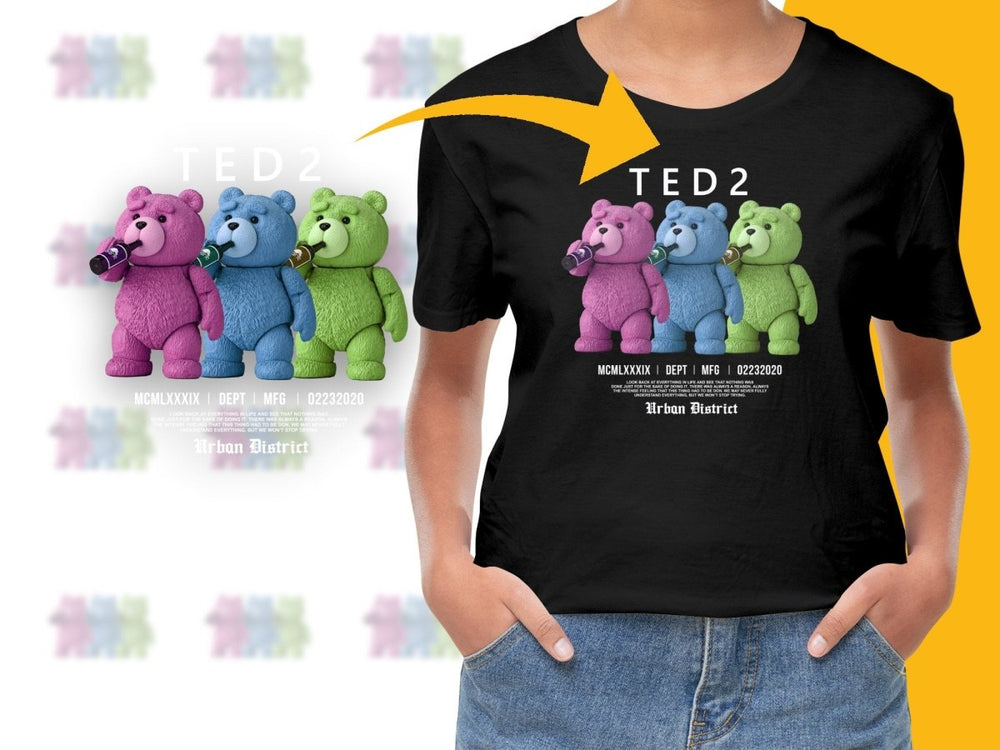 Colorful Teddy Bears Drinking Soda Graphic PNG File - Teepew