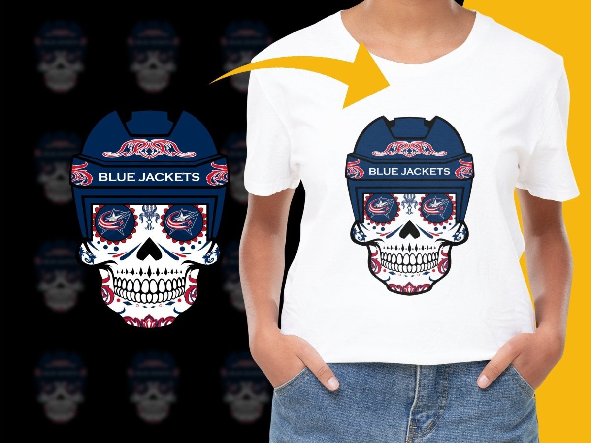 Columbus Blue Jackets Sugar Skull PNG File - Teepew