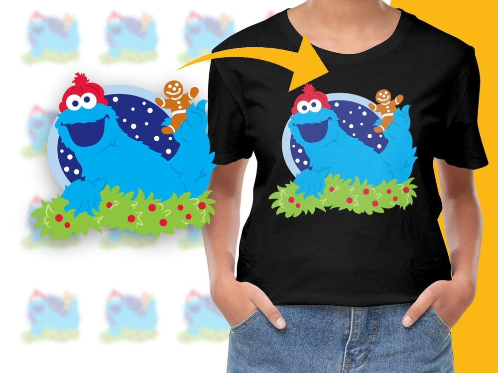 Cookie Monster Christmas Fun Graphic PNG File - Teepew