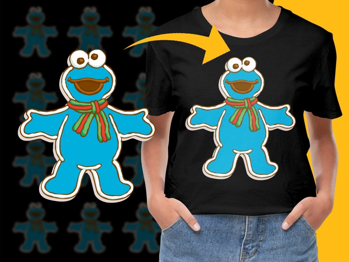 Cookie Monster Gingerbread Blue Christmas PNG File - Teepew