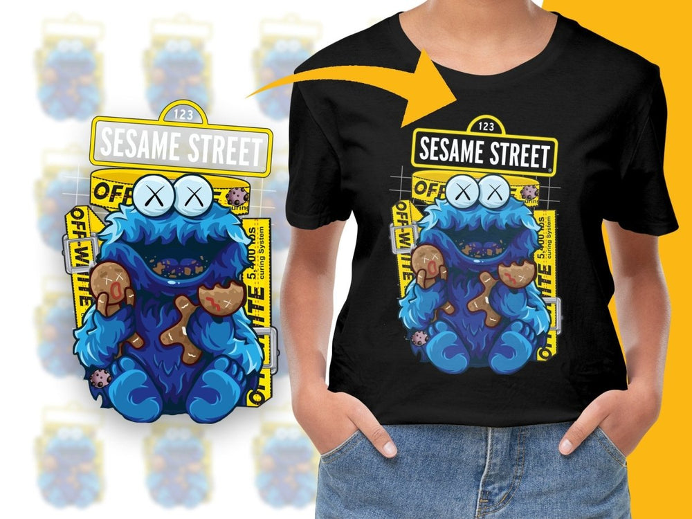 Cookie Monster Off White Sesame Street PNG File - Teepew
