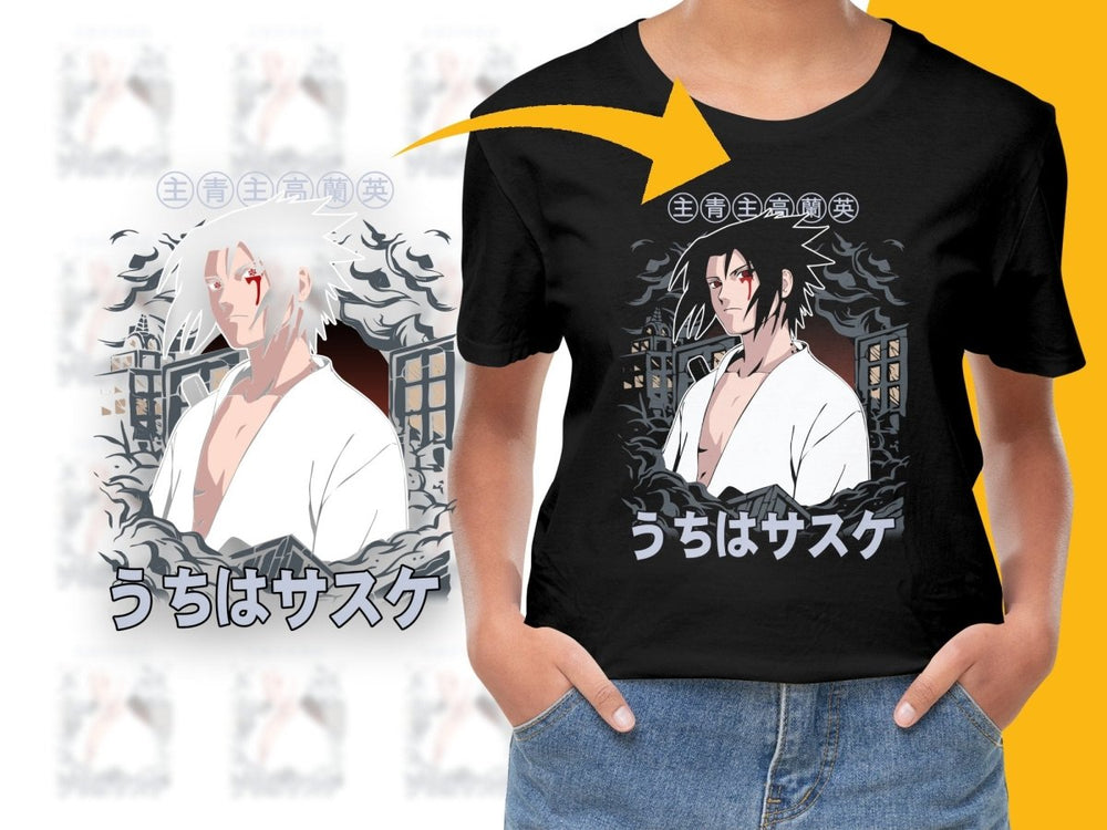Cool Anime Uchiha Sasuke Themed Graphic PNG File - Teepew