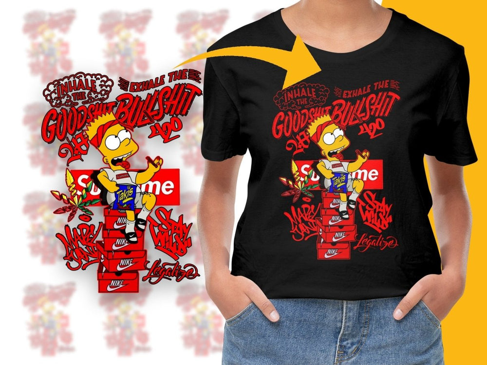 Cool Bart Simpson Graphic Streetwear PNG File - Teepew