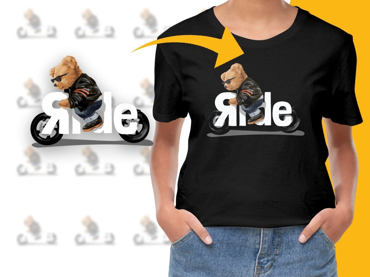 Cool Bear Riding Motorcycle Graphic PNG File - Teepew