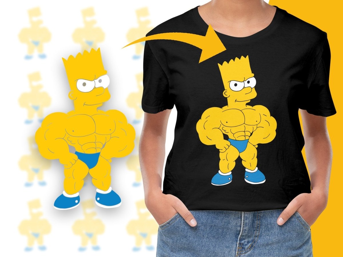 Cool Bodybuilder Cartoon Character Graphic PNG File - Teepew