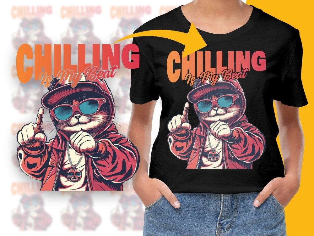 Cool Cat with Sunglasses and Hat Graphic PNG File - Teepew