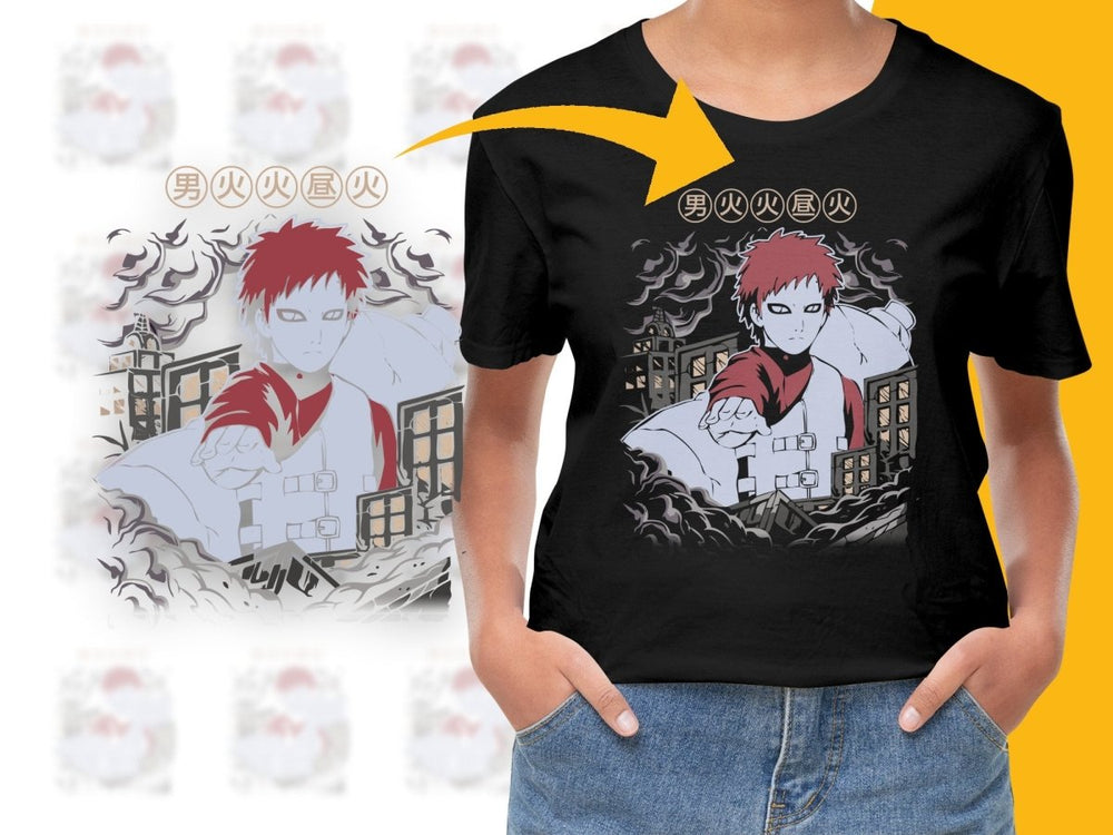 Cool Graphic Anime Gaara PNG File for Fans - Teepew
