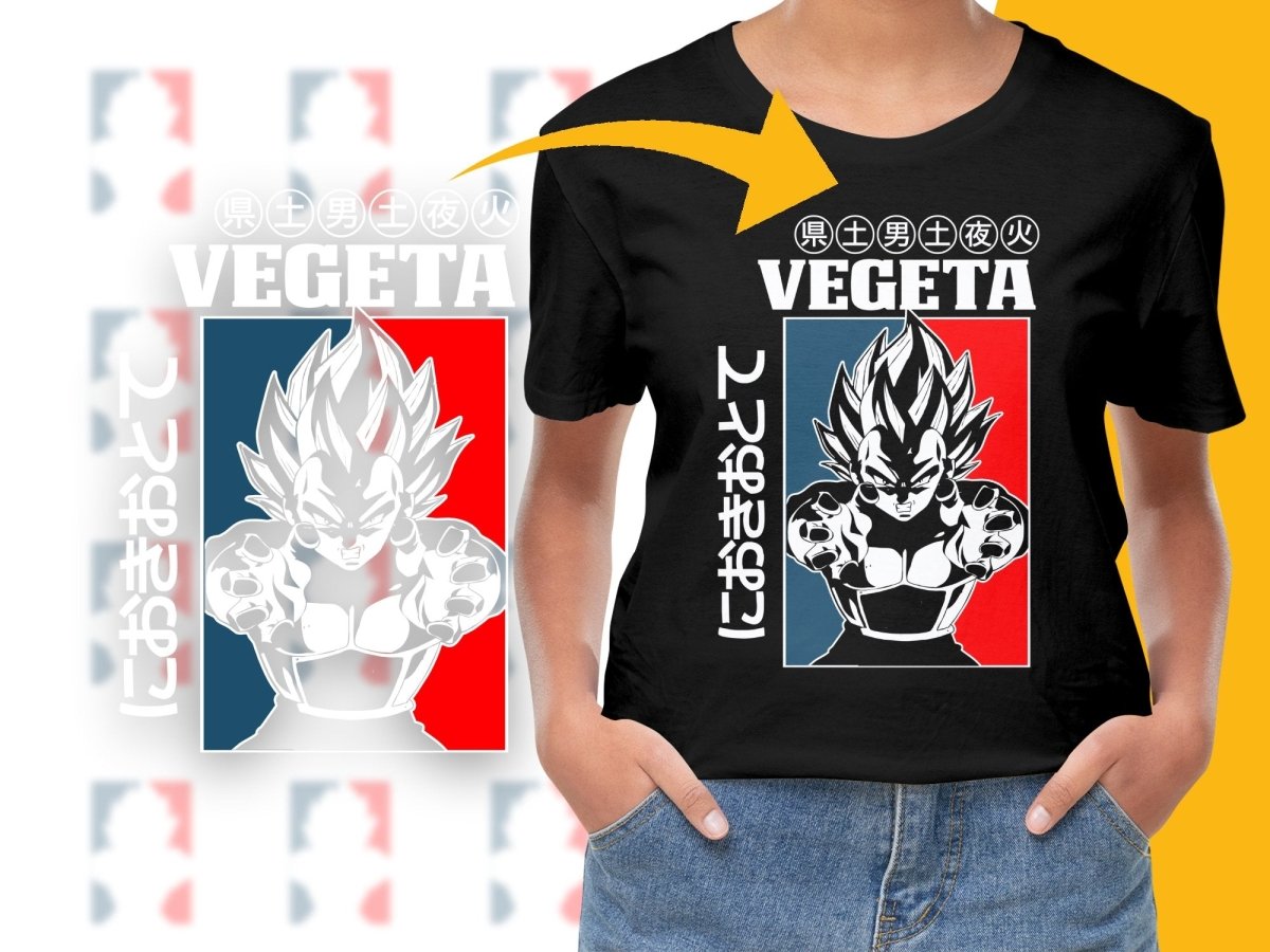 Cool Japanese Typography Vegeta Anime Graphic PNG File - Teepew