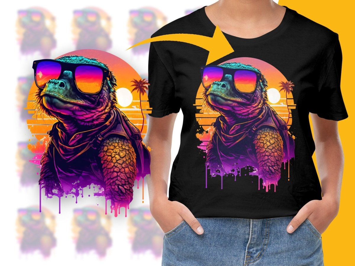 Cool Lizard in Sunglasses Graphic Design PNG File - Teepew