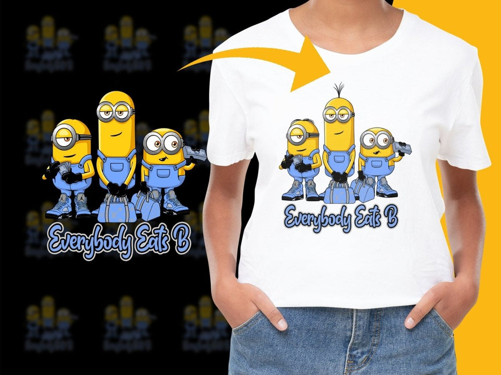 Cool Minion Trio Everybody Eats B PNG File - Teepew