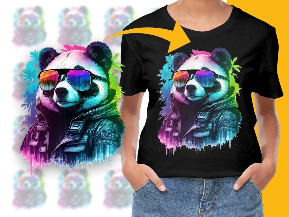 Cool Panda with Sunglasses in Tropical Vibe PNG File - Teepew