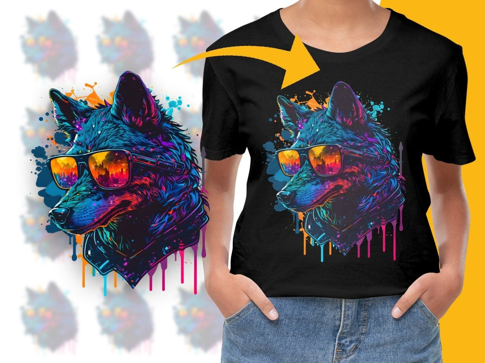 Cool Psychedelic Husky Dog with Sunglasses PNG File - Teepew