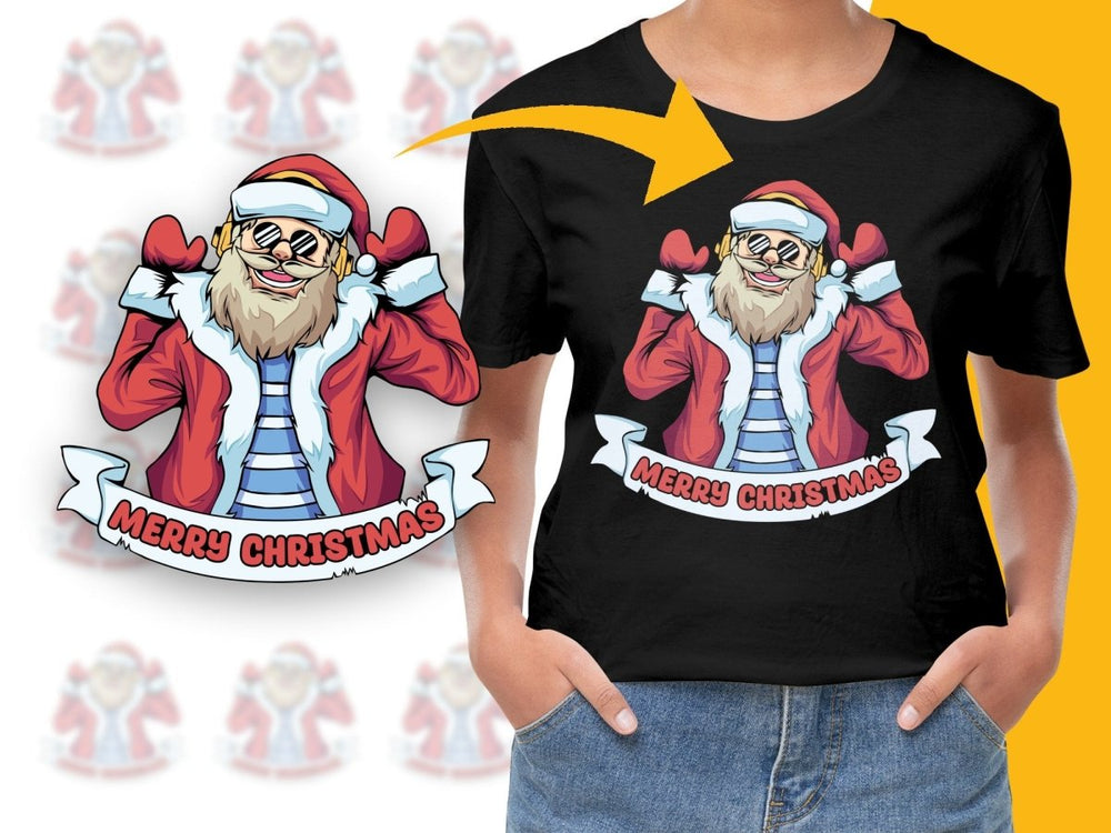 Cool Santa Graphic with Merry Christmas PNG File - Teepew