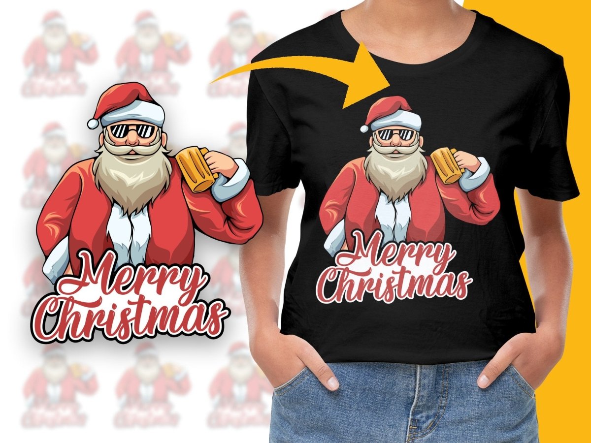 Cool Santa Merry Christmas PNG File - Teepew