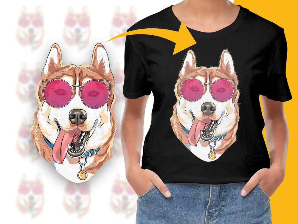 Cool Siberian Husky with Pink Sunglasses Graphic PNG File - Teepew