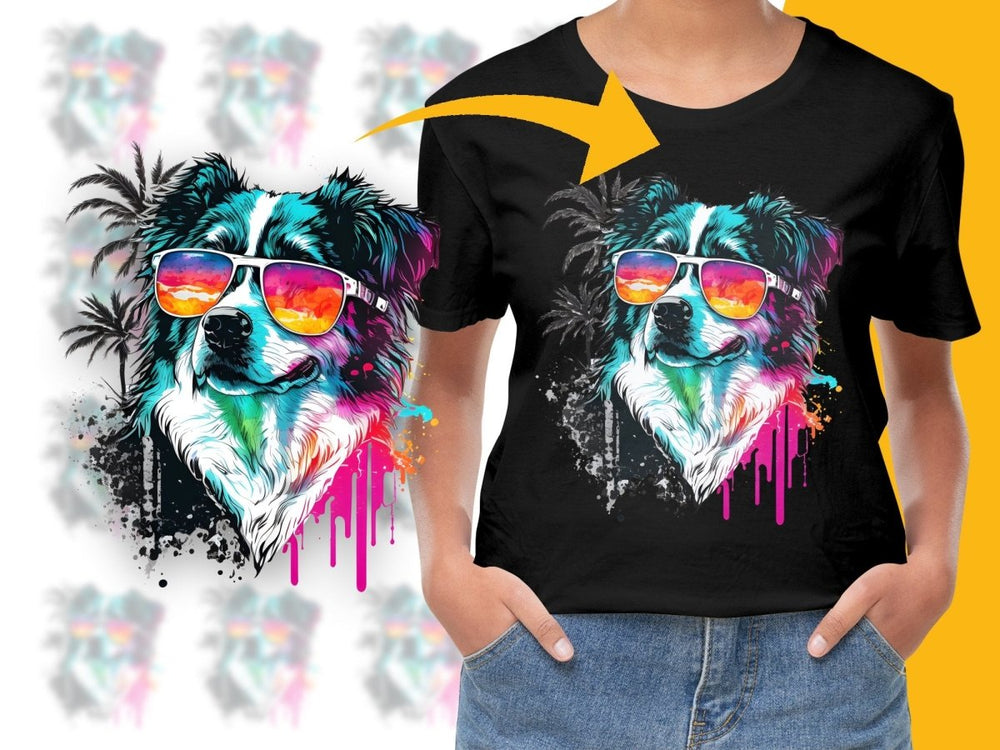 Cool Summer Vibes Border Collie Dog Graphic PNG File - Teepew