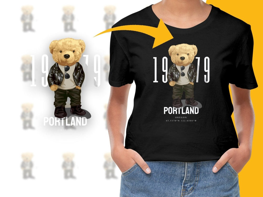 Cool Teddy in Leather Jacket Graphic PNG File - Teepew