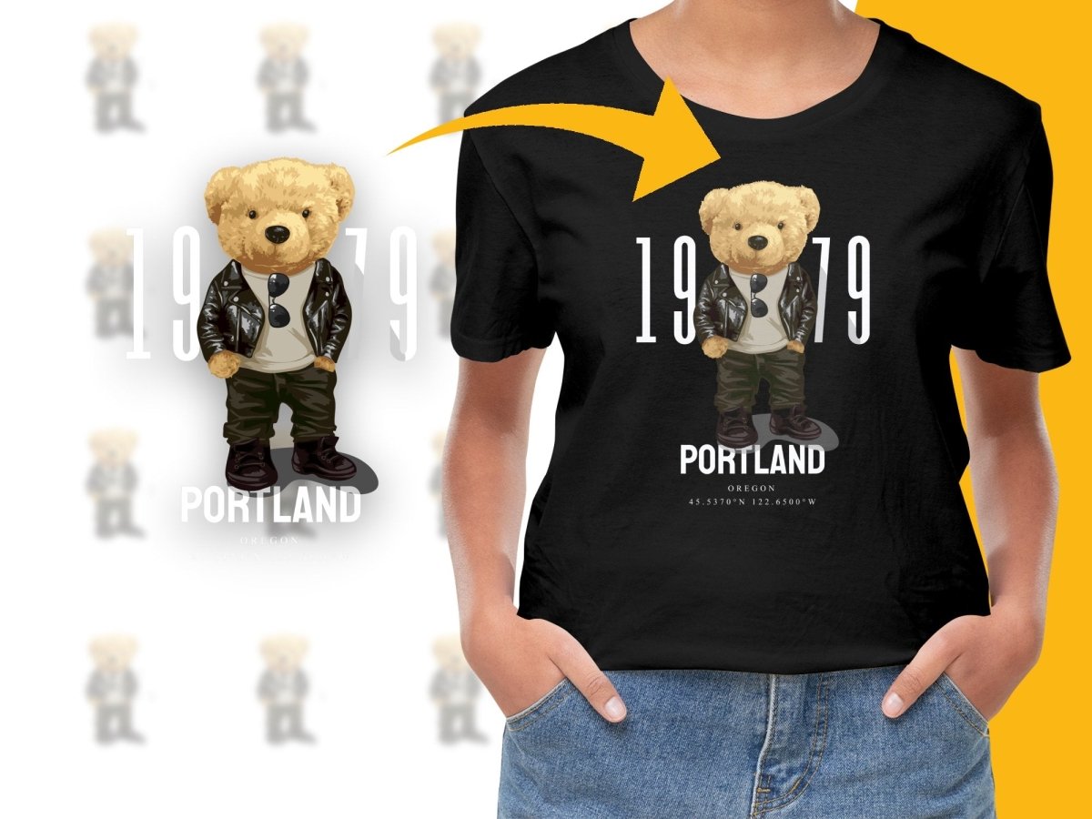 Cool Teddy in Leather Jacket Graphic PNG File - Teepew