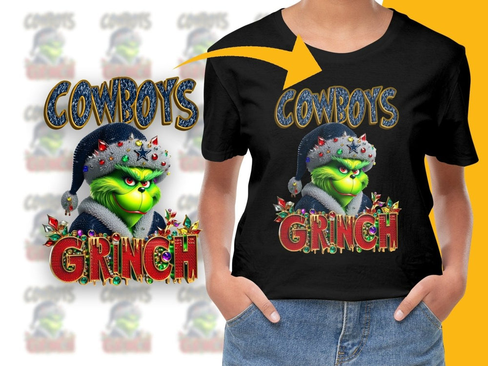 Cowboys Grinch Christmas Theme Holiday PNG File - Teepew