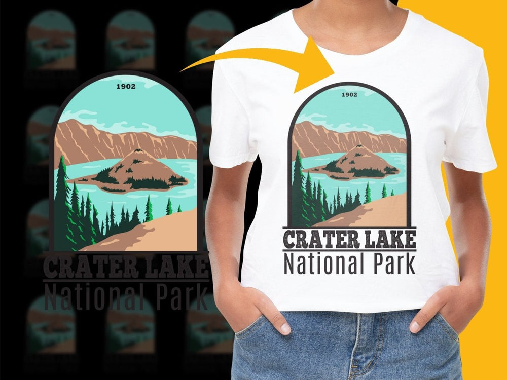 Crater Lake National Park Scenic Graphic Png Digital Download - Teepew