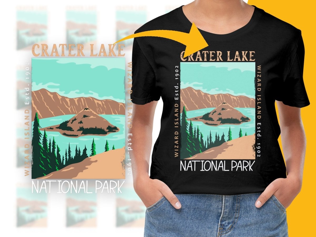 Crater Lake Wizard Island Estd 1902 National Park Png Digital Download - Teepew