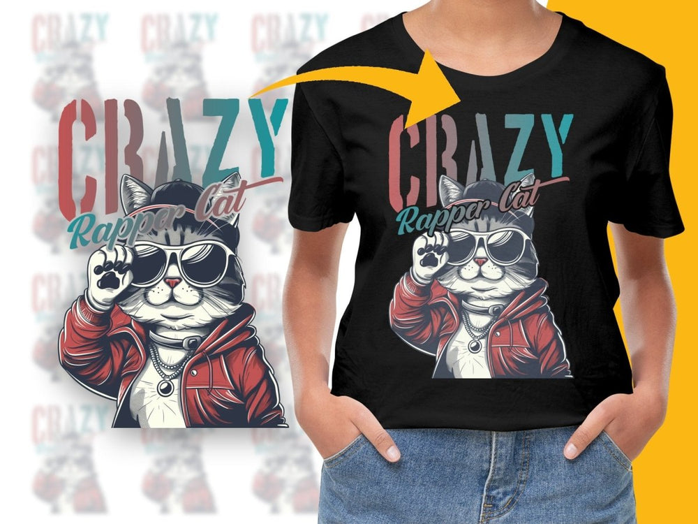 Crazy Rapper Cat Graphic Design PNG File - Teepew