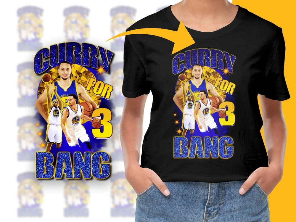 Curry Stephen For 3 Bang Basketball Legend Bootleg Graphic PNG File - Teepew