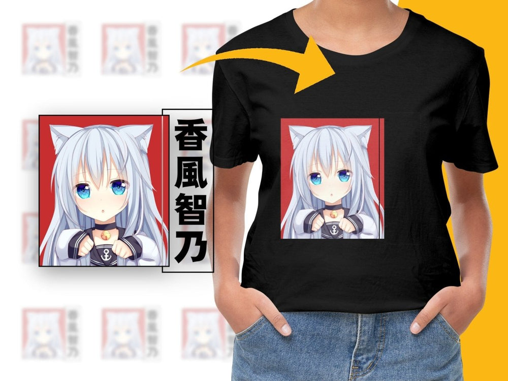 Cute Anime Girl With Cat Ears White Hair PNG Digital - Teepew