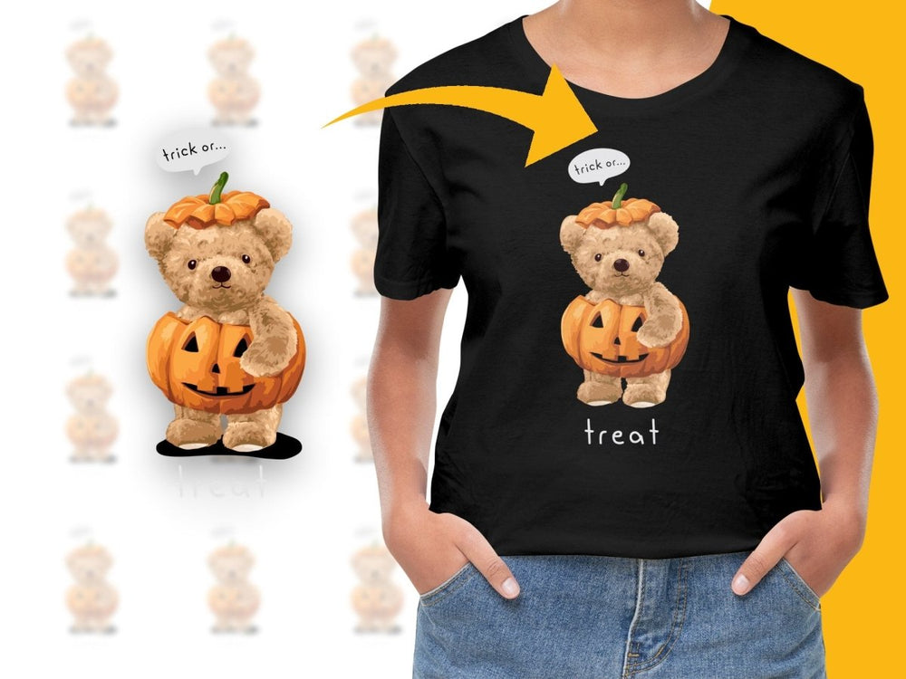 Cute Bear in Pumpkin Halloween Trick or Treat PNG File - Teepew