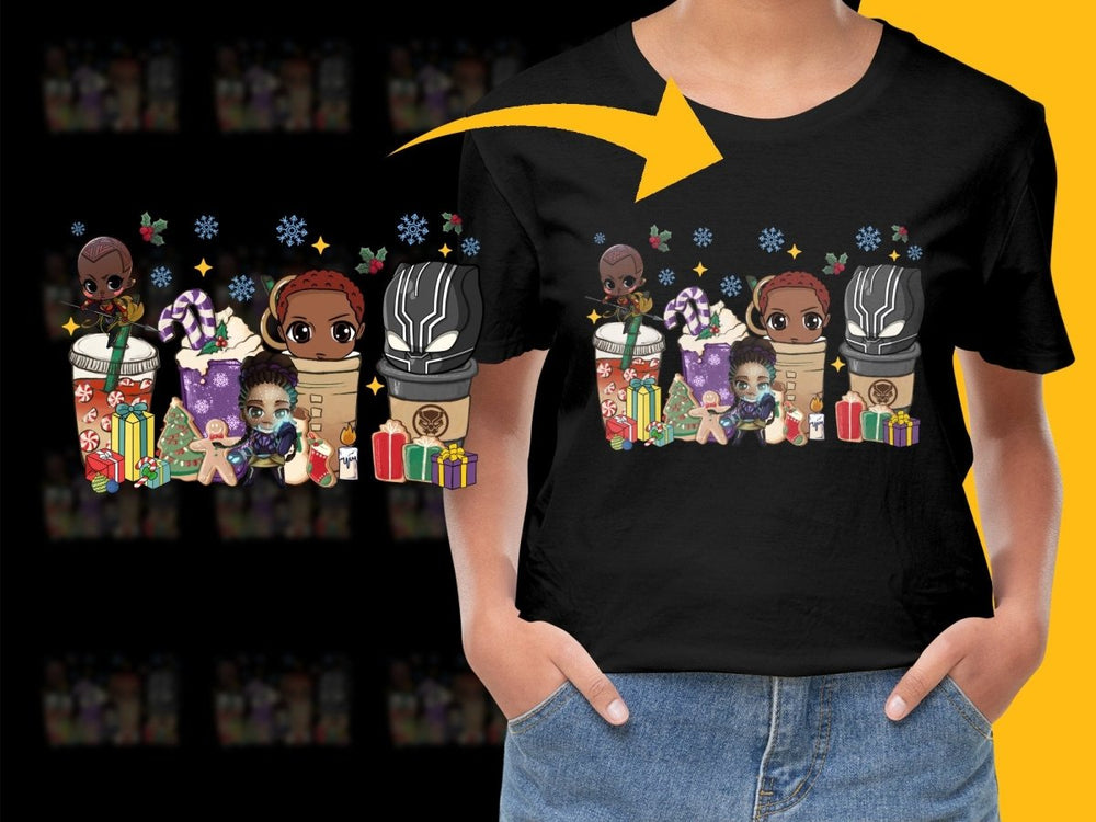 Cute Black Cartoon Characters Christmas PNG File - Teepew
