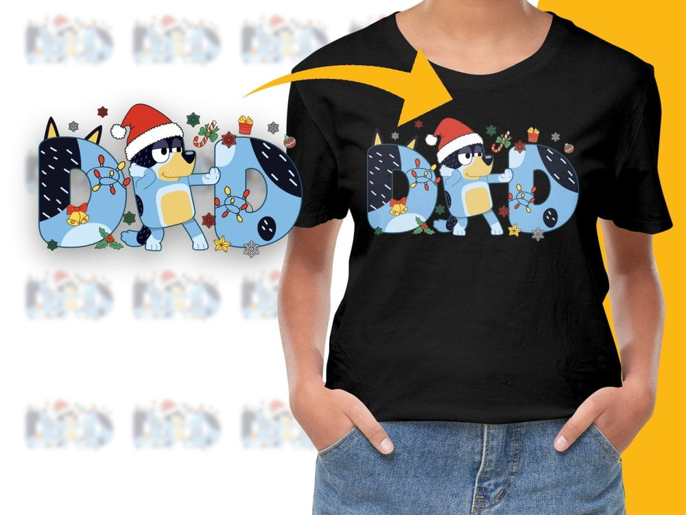 Cute Bluey Christmas DAD Design Graphic PNG File - Teepew