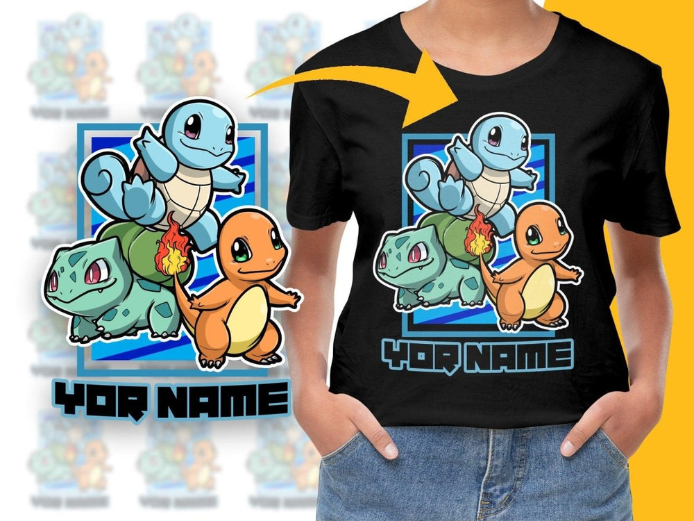 Cute Bulbasaur Squirtle Charmander Cartoon Art PNG File - Teepew