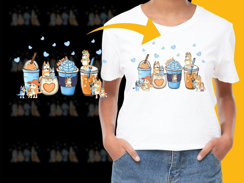Cute Cartoon Characters with Drinks Graphic PNG File - Teepew