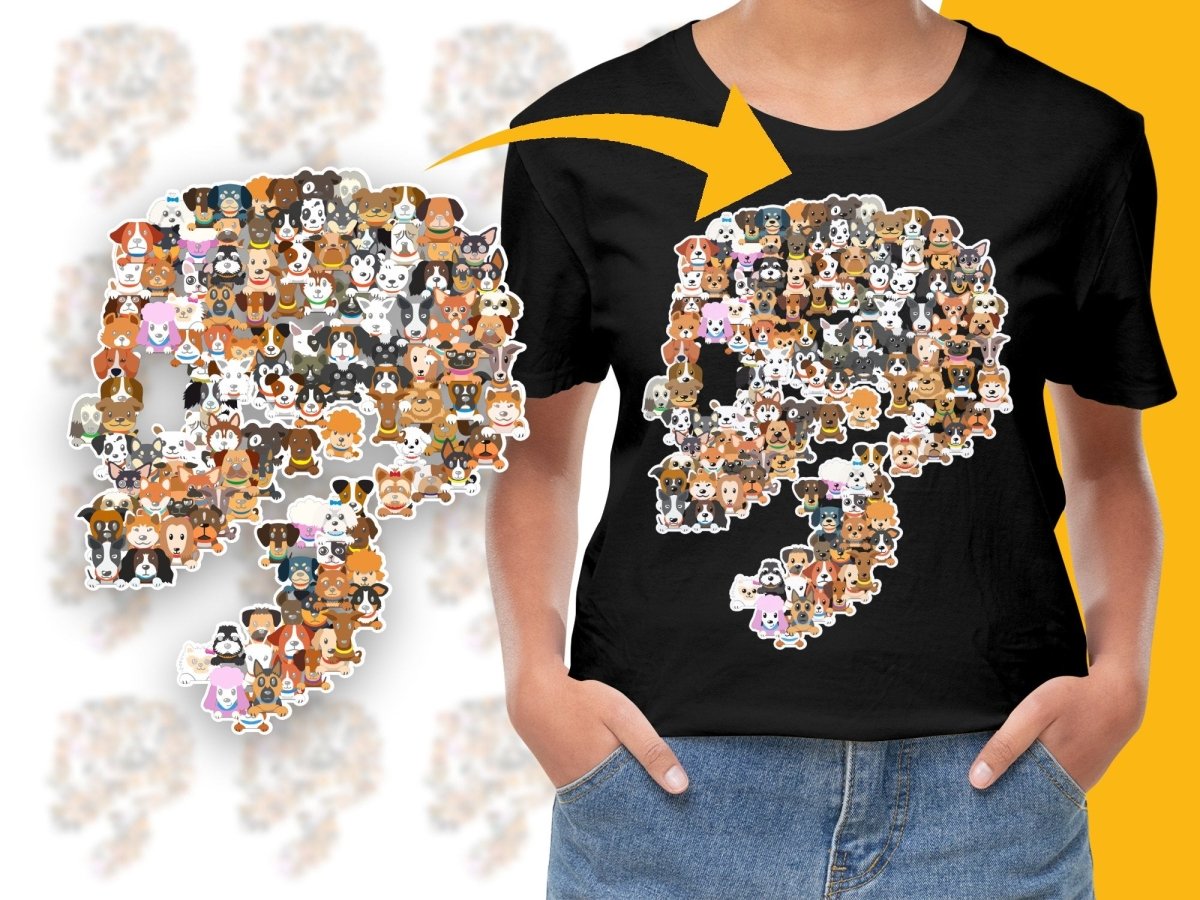 Cute Cartoon Dogs Face Artwork on PNG File - Teepew