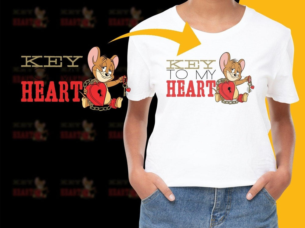 Cute Cartoon Mouse Key to My Heart Design PNG File - Teepew
