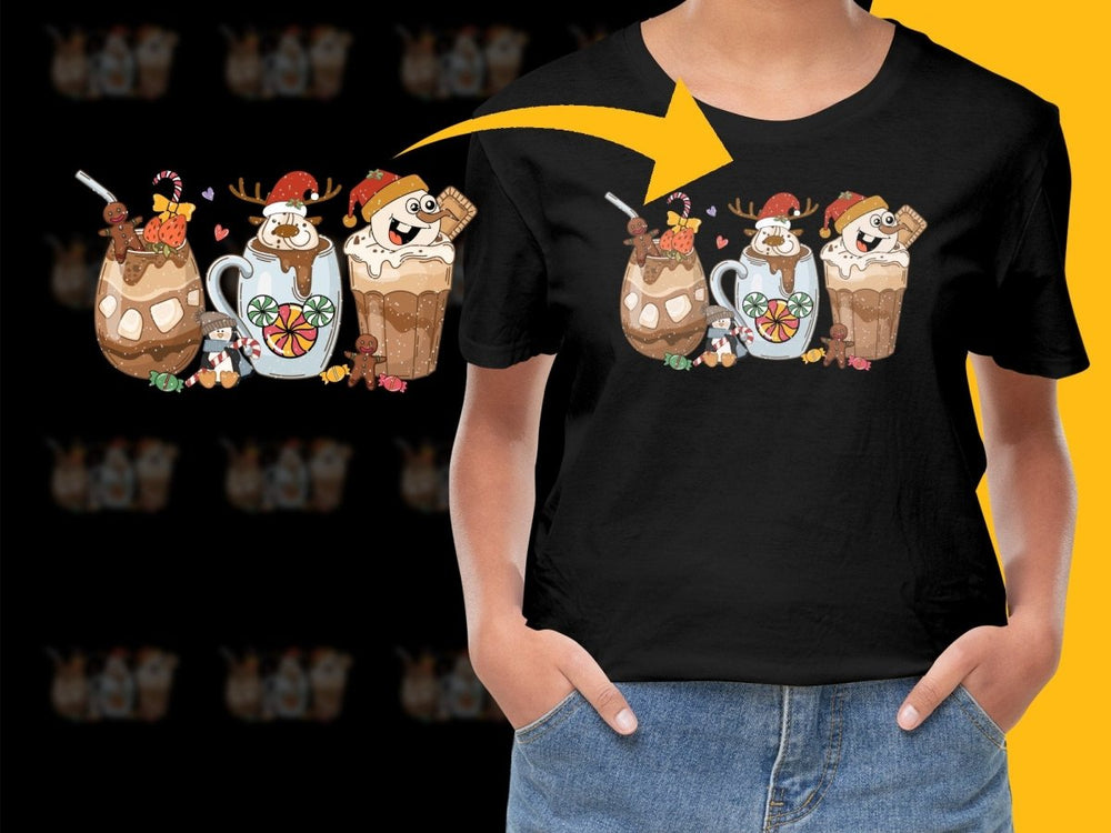 Cute Christmas Drinks with Gingerbread Men PNG File - Teepew
