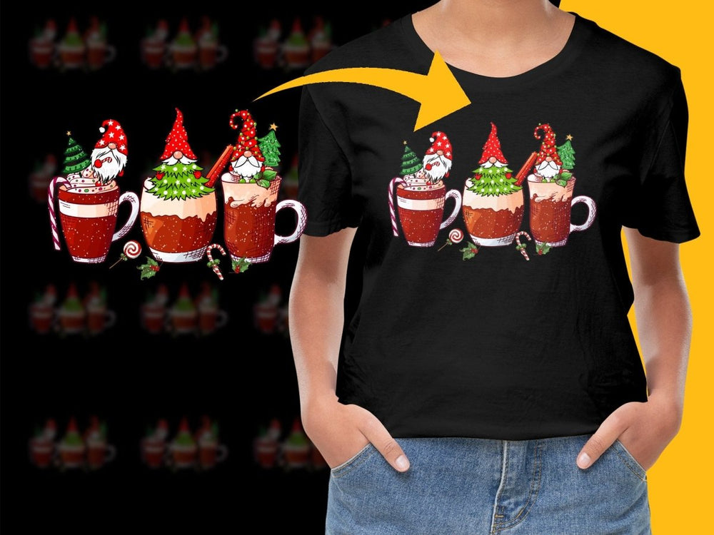 Cute Christmas Gnomes Holding Holiday Drink PNG File - Teepew