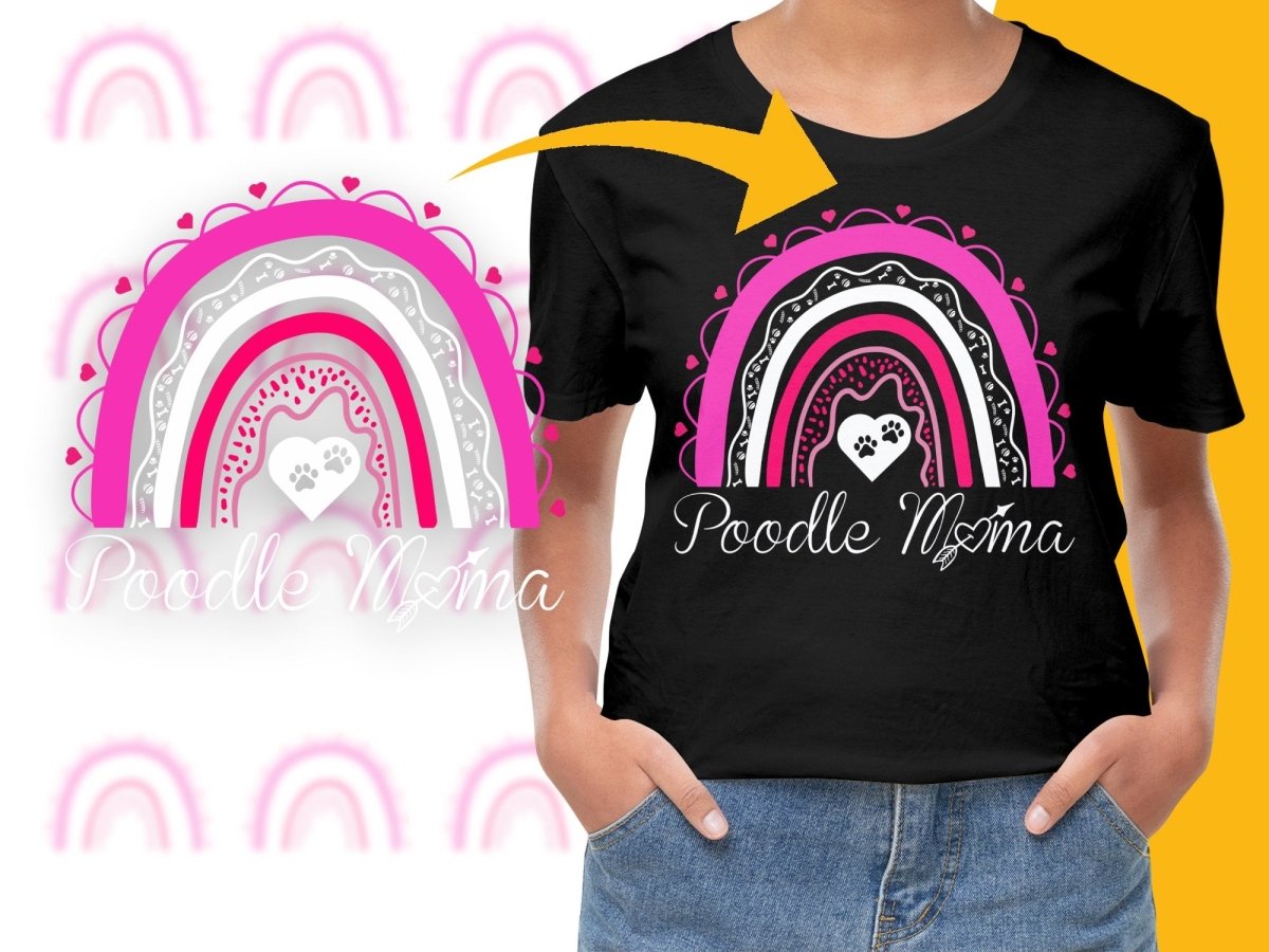 Cute Colorful Pink Rainbow Poodle Graphic PNG File - Teepew